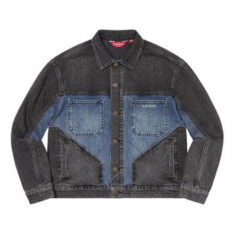 SUPREME 2-Tone Paneled Denim Jacket Blue Teal SUP-FW22-013