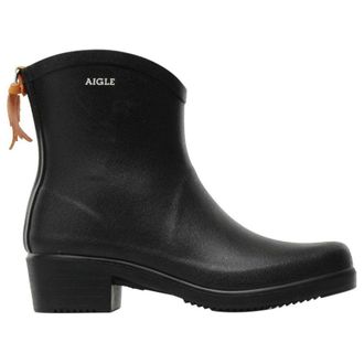 Aigle Miss Juliette Bottillon Rubber Womens Heels Boots - Black - Size:UK 5.5