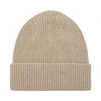 Le Bonnet Ribbed Beanie - Dames - Accessoires - Beige - Maat: ONE Size Wol