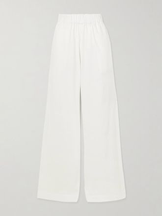 Marrakshi Life Pantaloni A Gamba Larga In Tela Di Cotone - Bianco