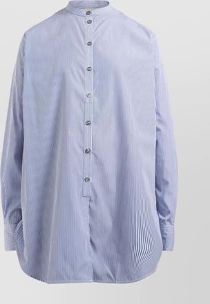 STUDIO NICHOLSON striped long sleeve shirt with curved hem