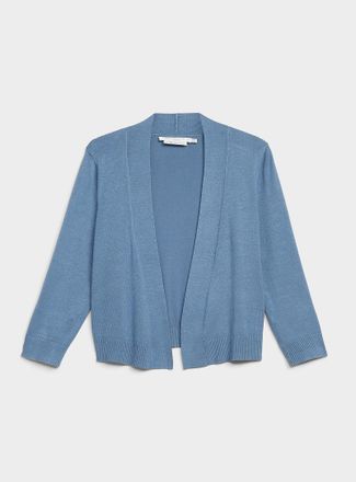 Contemporaine Womens 3/4-sleeve fine knit open Cardigan Sweater