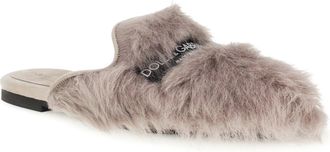 Dolce & Gabbana Womens Sheepskin Mules Grigio Sandal