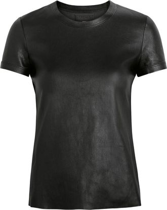 Stouls 05 Stretch-leather T-shirt - Black - S (UK8-10 / S)