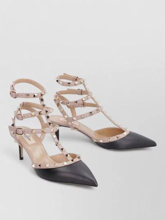 Valentino rockstud ankle strap pointed toe sandals