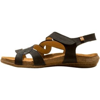 El Naturalista Platte Sandaal - Dames - Schoenen - Zwart - Maat: 40 EU Leer