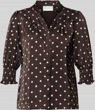 Neo Noir Neo Noir Regular Fit Bluse mit Stehkragen Modell Diana in Mittelbraun, Gr&ouml;&szlig;e 34