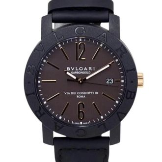 Bulgari Pre-owned Vintage Polshorloge - Heren - Pre-owned - Bruin - Maat: ONE Size Leer