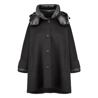 Bomboogie Capa de Lana con Efecto Alpaca - Jackets - Mujer - Negro - XL