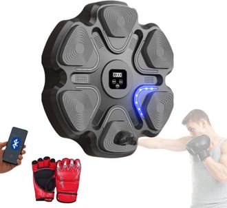 OEM M&aacute;quina De Boxeo Musical, Equipo De Entrenamiento De Boxeo De Pu Montado En La Pared, Tapete De Boxeo Led Con Guantes De Boxeo, Bluetooth, Luces Al Ri