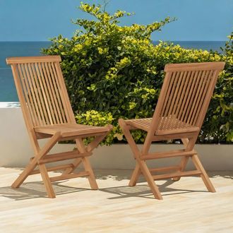 Wanda Collection Conjunto De 2 Sillas Plegables De Teca Maciza Audrey