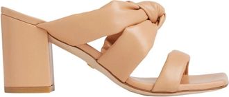 Stuart Weitzman Knot Block Slide - Dames - Muiltjes - Beige - 37 EU - Leer - Schoenen