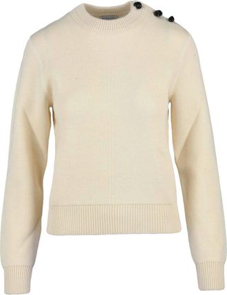 Bottega Veneta Maglione Girocollo - Dames - Ronde hals truien - Beige - S - Wol - Truien & Vesten