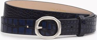 Rag & Bone Womens Mini Audrey Leather Belt In Indigo Croc