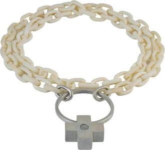 Parts Of Four sterling silver diamond cross-pendant necklace - unisex - Buffalo Bone/Sterling Silver/Diamond - One Size