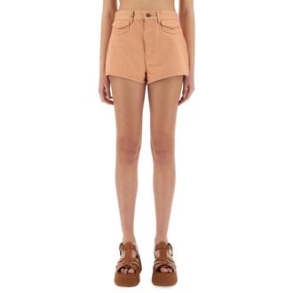 Chlo&eacute; Short Shorts - Dames - Denim shorts - Roze - L - Korte Broeken