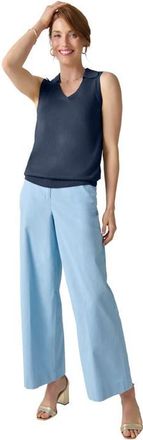Jessica London Sleeveless Pullover Polo Sweater in Navy at Nordstrom, Size Medium