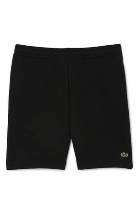 Lacoste Cotton Fleece Sweat Shorts in Black at Nordstrom, Size 9