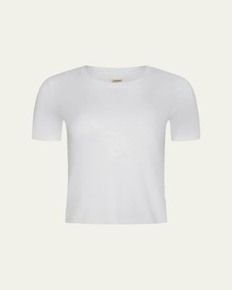 L'agence Stormy Short-Sleeve Crop Tee