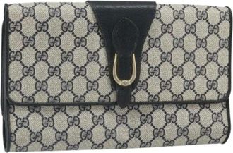Gucci Pre-owned Wallets, female, Blue, Size: ONE SIZE Pre-owned Canvas Wallet