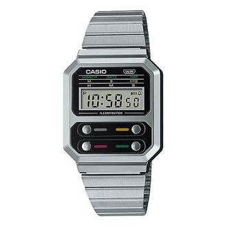Casio Casio Youth G-Shock Digital Watch Silver Black A100WE-1A