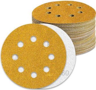 OEM Disco De Lijado De 125 Mm, Grano 60, 100 Unidades, Para Lijadoras Orbitales Aleatorias