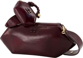 Ganni Bou Synthetic Shoulder Bag - Burgundy