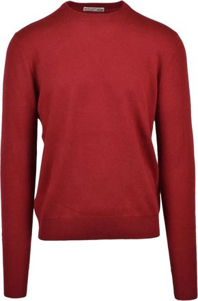 Ballantyne Kasjmier Ronde Hals Pullover Trui - Heren - Cashmere truien - Rood - L - Kasjmier - Truien & Vesten