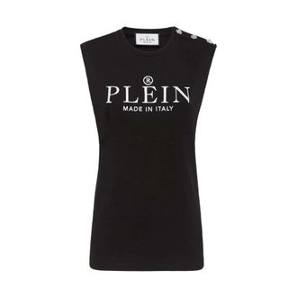 Philipp Plein Dames, Tops, Zwart, Maat: XS Katoen