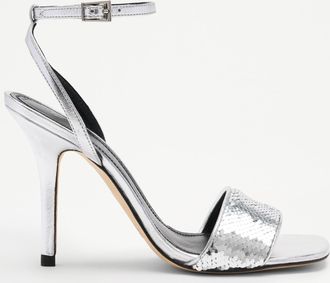 Russell & Bromley SUPERSTOW Womens Silver Heeled Sandal
