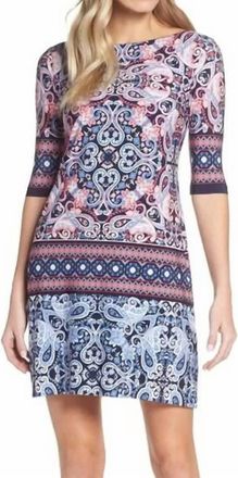 Eliza J Paisley Print Above Knee Jersey Dress In Pink