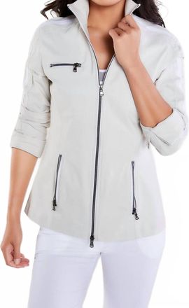 Anatomie Justine Saira Zip-Up Jacket In Stone/white