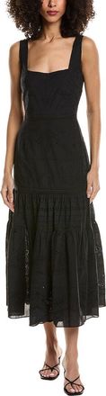 Marchesa Embroidered Voile Midi Dress