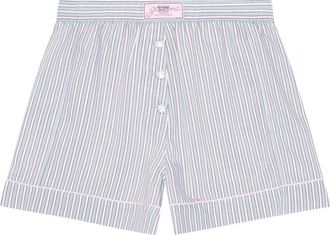 Ganni Korte Broeken, Dames, Blauw, S, Heldere Blauwe Shorts met Knoopsluiting