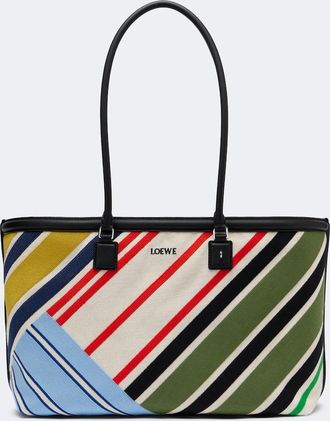 Loewe Borsa Verano Large in canvas a righe