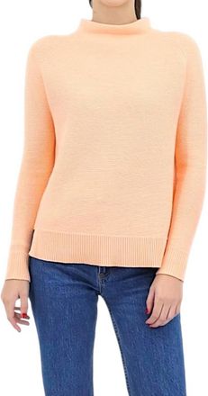 Kinross Cashmere Garter Stitch Funnel Sweater In Sunrise