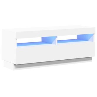 vidaXL Vidaxl - Mueble Para Tv Con Luces Led Blanco 100x35x40 Cm