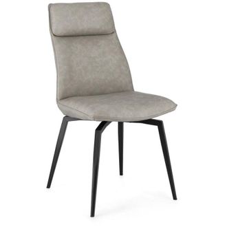 BIZZOTTO Sedia Lawrence con gambe in acciaio verniciato a polvere epossidica, per arredo interno 48 x 64 x h 92 cm -Antracite / Confezione da 1 pezzo