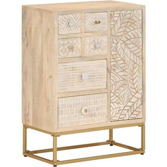 vidaXL Aparador de hierro y madera maciza de mango 55x30x76 cm vidaXL
