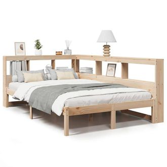 Berkfield Home Bookcase Bed without Mattress White 120x200 cm Solid Wood Pine | Size: Small Double