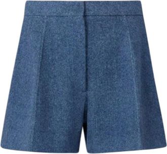 Sportmax Bermuda In Lana - Runway - Blu-Donna