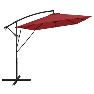 ML Design Ml-design Sombrilla De Jard&iacute;n &Oslash; 330 Cm De Aluminio Roja Parasol Voladiza De Terraza, Giratoria 360&deg;, Inclinable Y Con Manivela Protecci&oacute;n Solar Uv50+ 