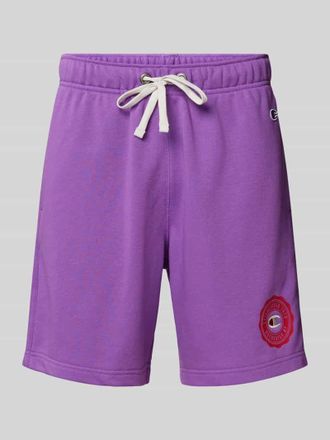 Champion Regular Fit Sweatshorts mit Logo-Badge in Lila, Gr&ouml;&szlig;e S