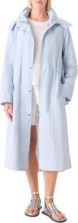 Akris Water Repellent Hooded Coat in Sky Blue at Nordstrom, Size 16