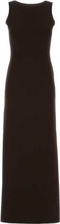 Gucci Brown Crew Neck Long Dress