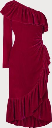 L.k. Bennett Womens FREUD Dress, Magenta - Ruby Silk - Size 14 UK