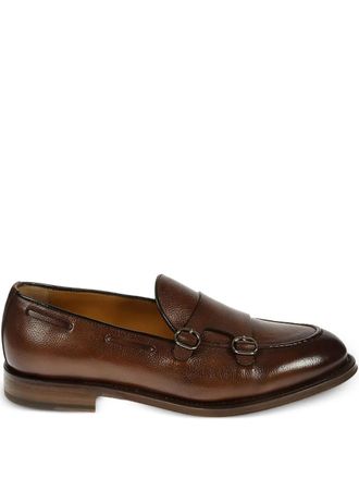 Neil Barrett double-buckle leather loafers - men - Calf Leather/Rubber/Calf Leather - 10 - CUOIO 312