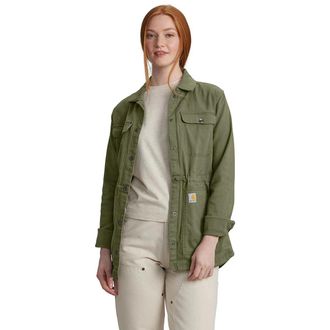 Carhartt Work in Progress TENCEL Fiber Series Jacket Womens Dusty Olive Canvas Workwear POSH138