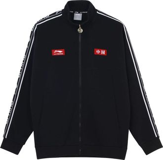 Li-Ning Football Series Logo Embroidered Sports Jacket Black AFDS433-1