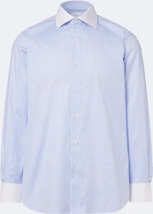 Brioni William striped cotton poplin shirt